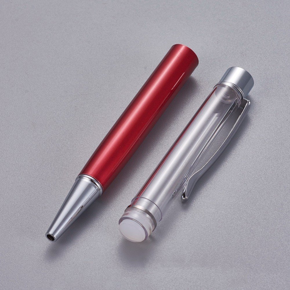 Bead decorating pen empty tube to customize silver red x 1 piece