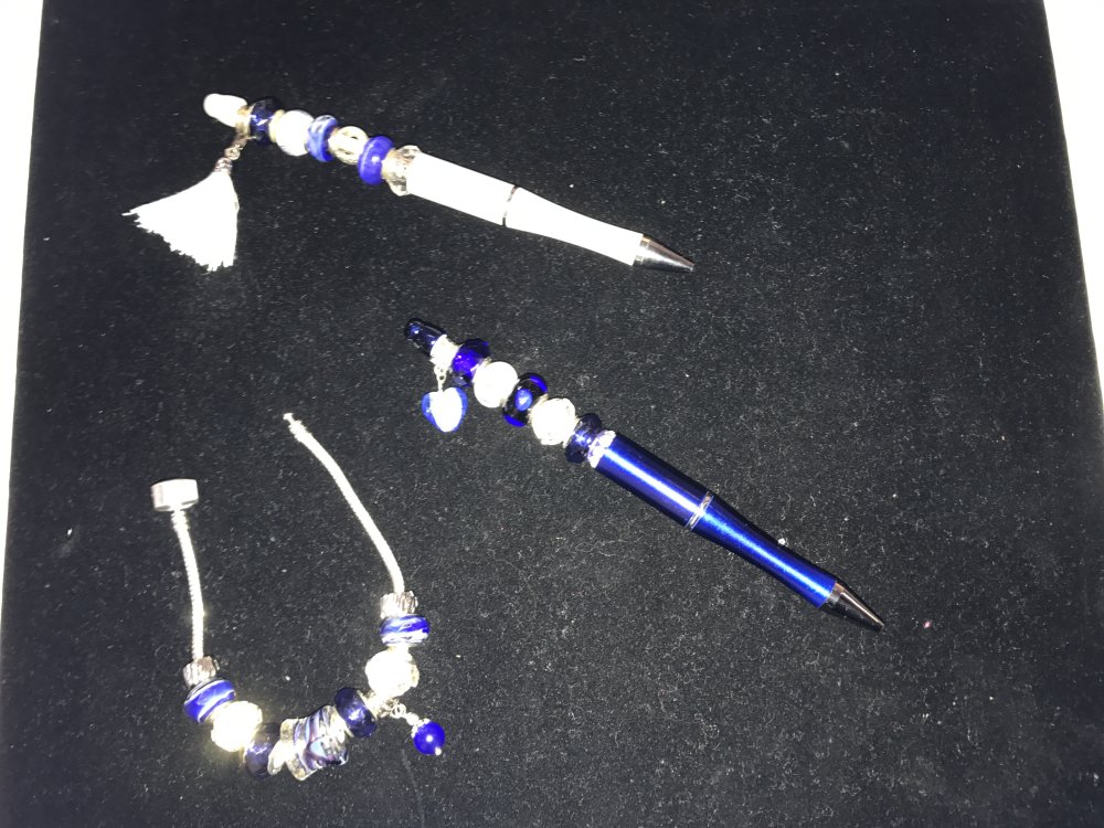 Blue Azure Bead Decorating Pen to customize x 1 piece