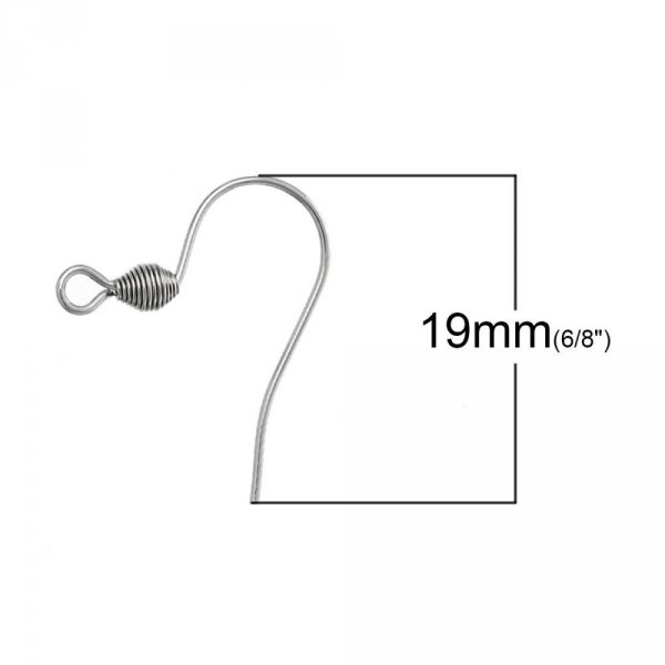 Earring Holder Stainless Steel Hook N&deg;01 X 1 Pair