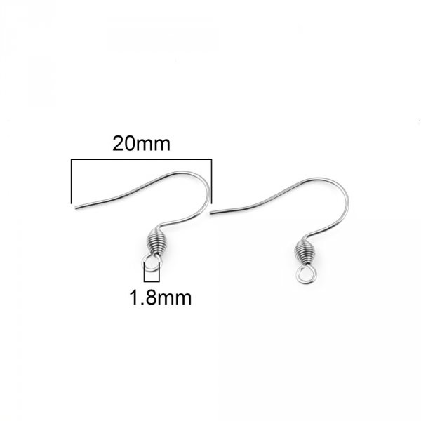 Earring Holder Stainless Steel Hook N&deg;01-02 X 1 Pair