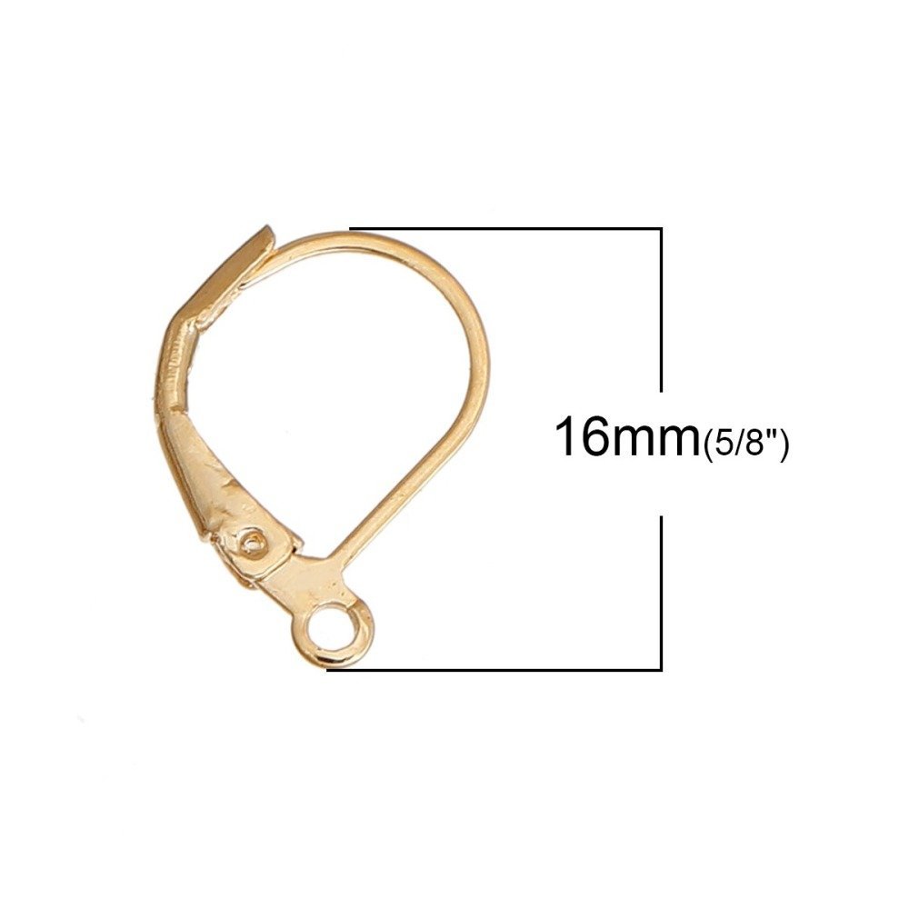 Support Boucle d'oreille Dormeuse N°16 Plaqué Or 14K x 5 paires