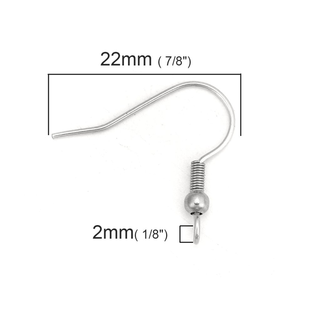 Earring holder Stainless steel hook N°03 x 1 pair