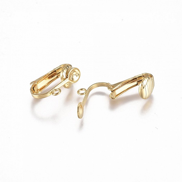 Earring Holder Stainless Steel Clip N&deg;01 x 1 pair gold