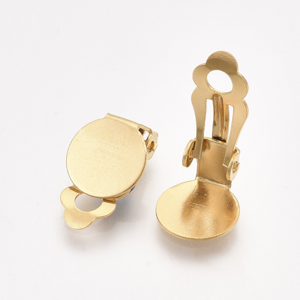 Earring Holder Clips Stainless Steel Gold Plate N°03