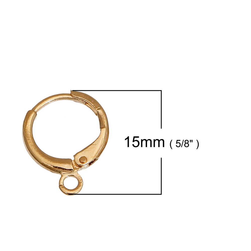 Support Boucle d'oreille Dormeuse N°23 Plaqué Or 14k X 5 paires