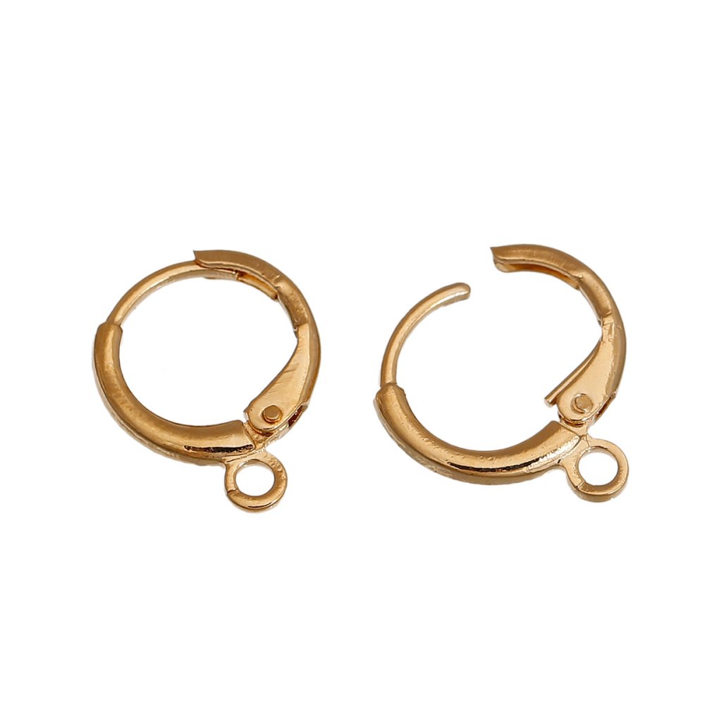 Support Boucle d'oreille Dormeuse N°23 Plaqué Or 14k X 5 paires