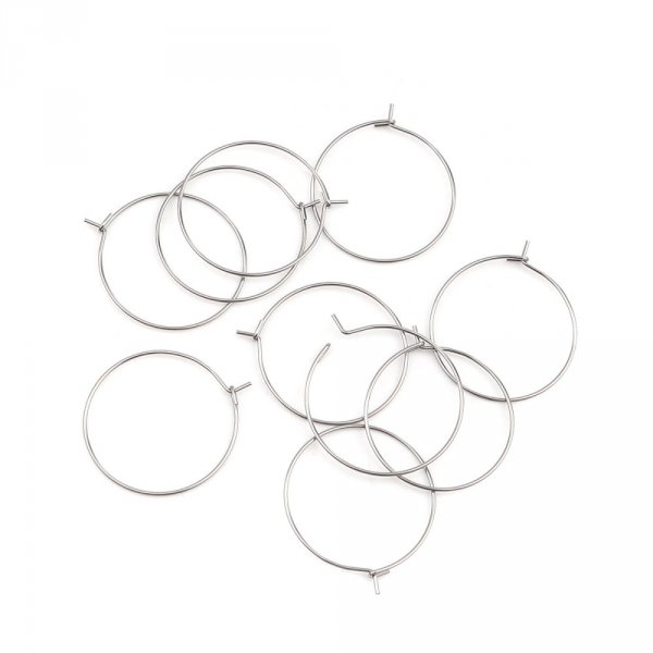 Creole Earring Holder Stainless Steel Silver N&deg;03-25 mm x 5 pairs