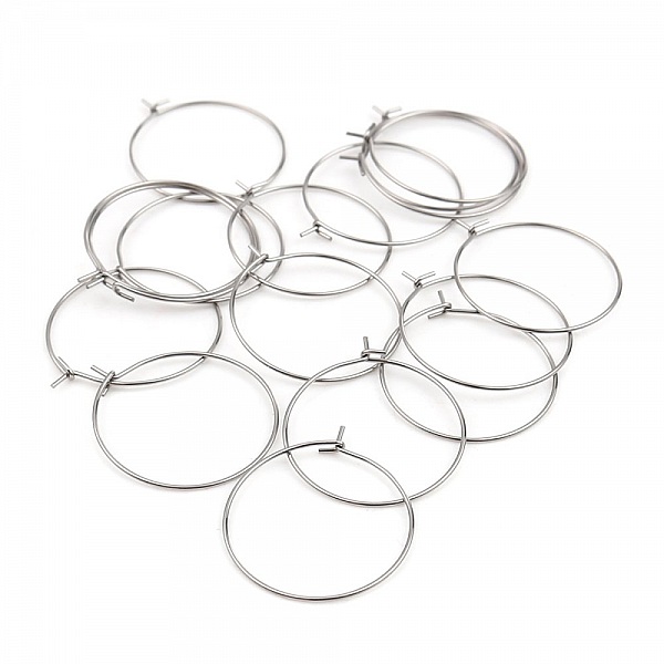 Creole Earring Holder Stainless Steel Silver N&deg;03-30 mm x 5 pairs