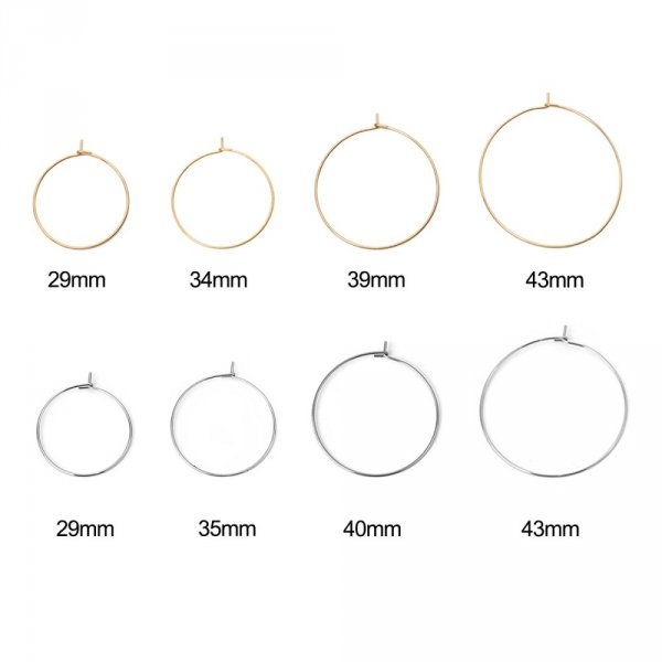 Silver Stainless Steel Creole Earring Holder N&deg;03-35 mm x 5 pairs