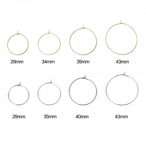 Gold plated stainless steel Creole earring holder N&deg;03-20 mm x 5 pairs