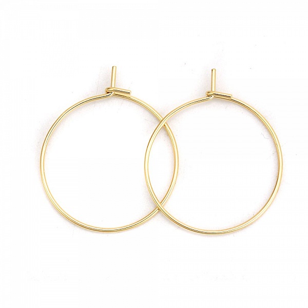 Gold plated stainless steel Creole earring holder N&deg;03-20 mm x 5 pairs