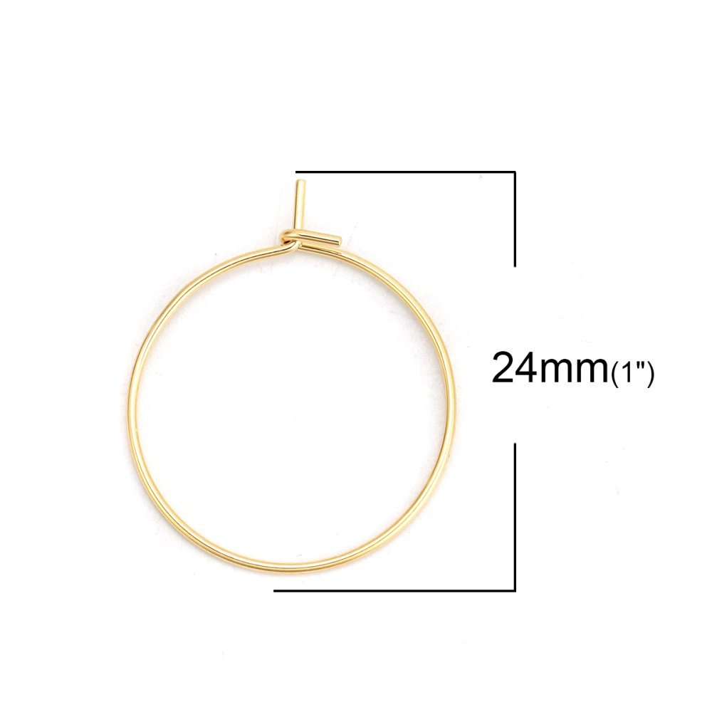 Gold plated stainless steel Creole earring holder N°03-20 mm x 5 pairs