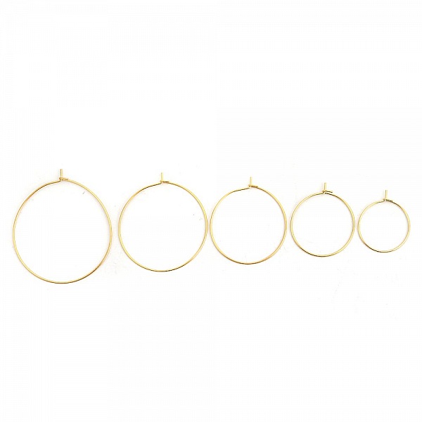 Gold plated stainless steel Creole earring holder N&deg;03-20 mm x 5 pairs