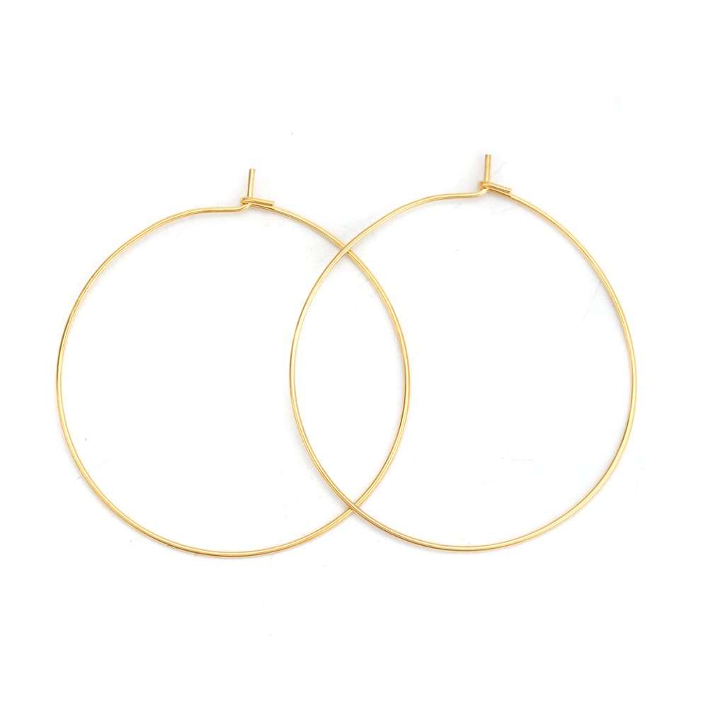 Gold plated stainless steel Creole earring holder N°03-30 mm x 5 pairs
