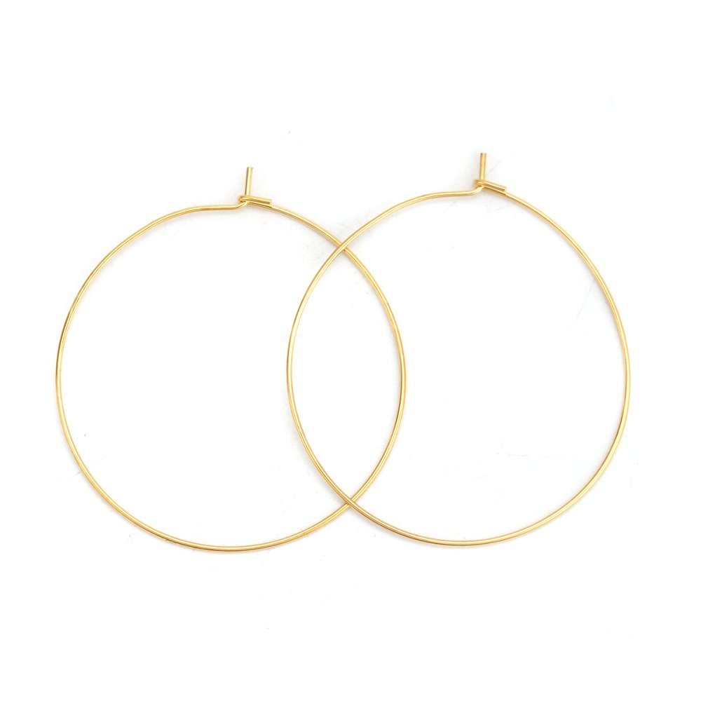 Gold plated stainless steel Creole earring holder N°03-30 mm x 5 pairs