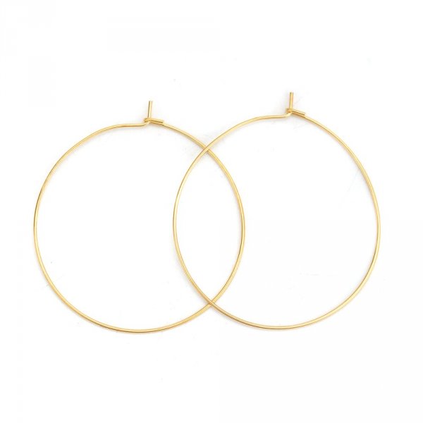 Gold plated stainless steel Creole earring holder N&deg;03-30 mm x 5 pairs