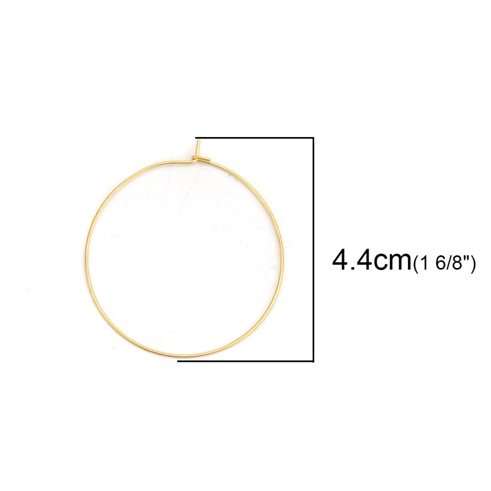 Gold plated stainless steel Creole earring holder N°03-30 mm x 5 pairs