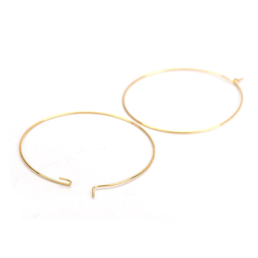 Gold plated stainless steel Creole earring holder N°03-30 mm x 5 pairs