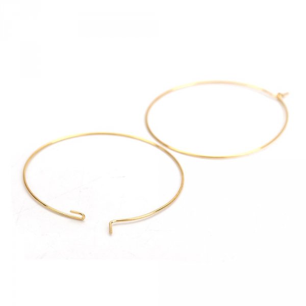 Gold plated stainless steel Creole earring holder N&deg;03-30 mm x 5 pairs