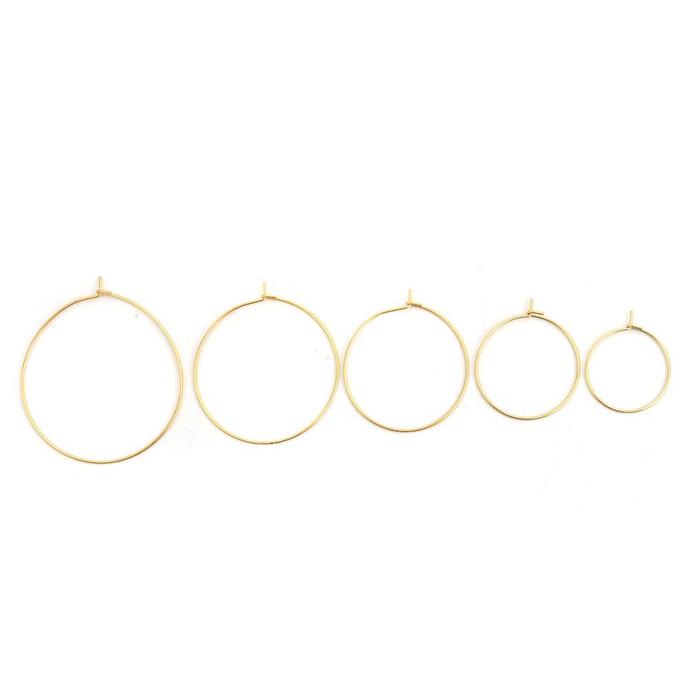 Gold plated stainless steel Creole earring holder N°03-30 mm x 5 pairs