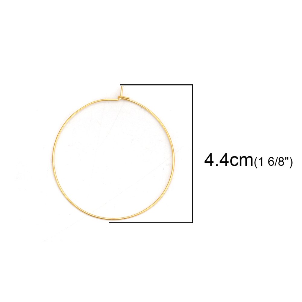 Gold plated stainless steel Creole earring holder N°03-40 mm x 5 pairs