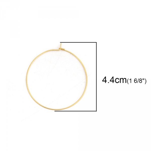 Gold plated stainless steel Creole earring holder N&deg;03-40 mm x 5 pairs