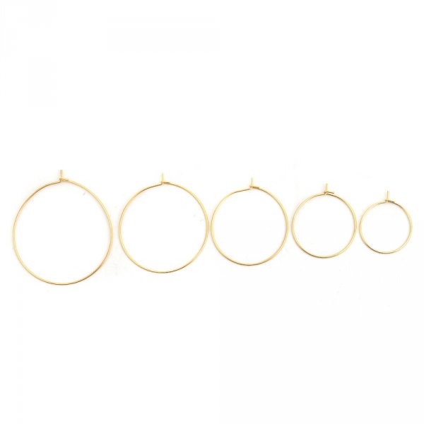 Gold plated stainless steel Creole earring holder N&deg;03-40 mm x 5 pairs