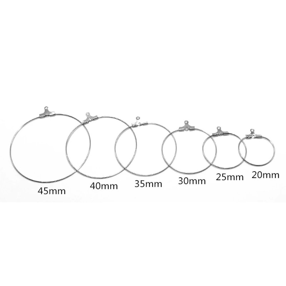 Creole Earring Holder Stainless Steel N°02-25 mm x 5 pairs