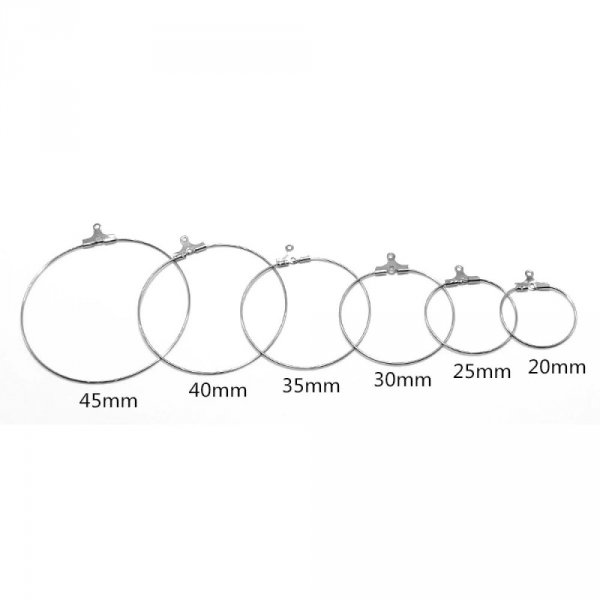 Creole Earring Holder Stainless Steel N&deg;02-25 mm x 5 pairs