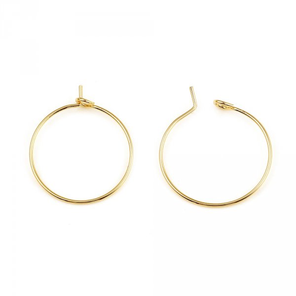 Gold plated 18K Gold Creole earring holder N&deg;01-20 mm x 5 pairs