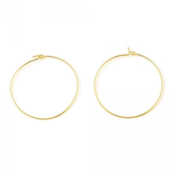 Gold plated 18K Gold Creole earring holder N&deg;01-20 mm x 5 pairs