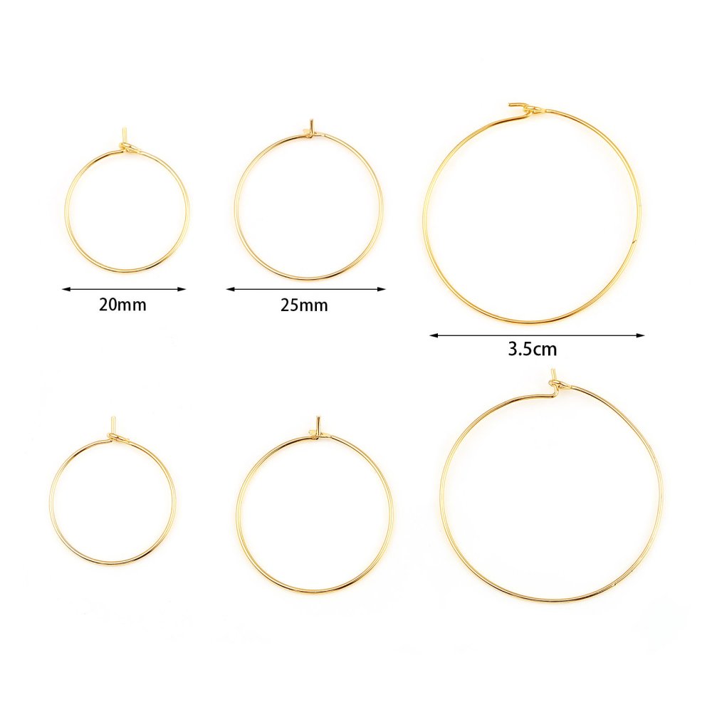 Gold plated 18K Gold Creole earring holder N°01-25 mm x 1 pair