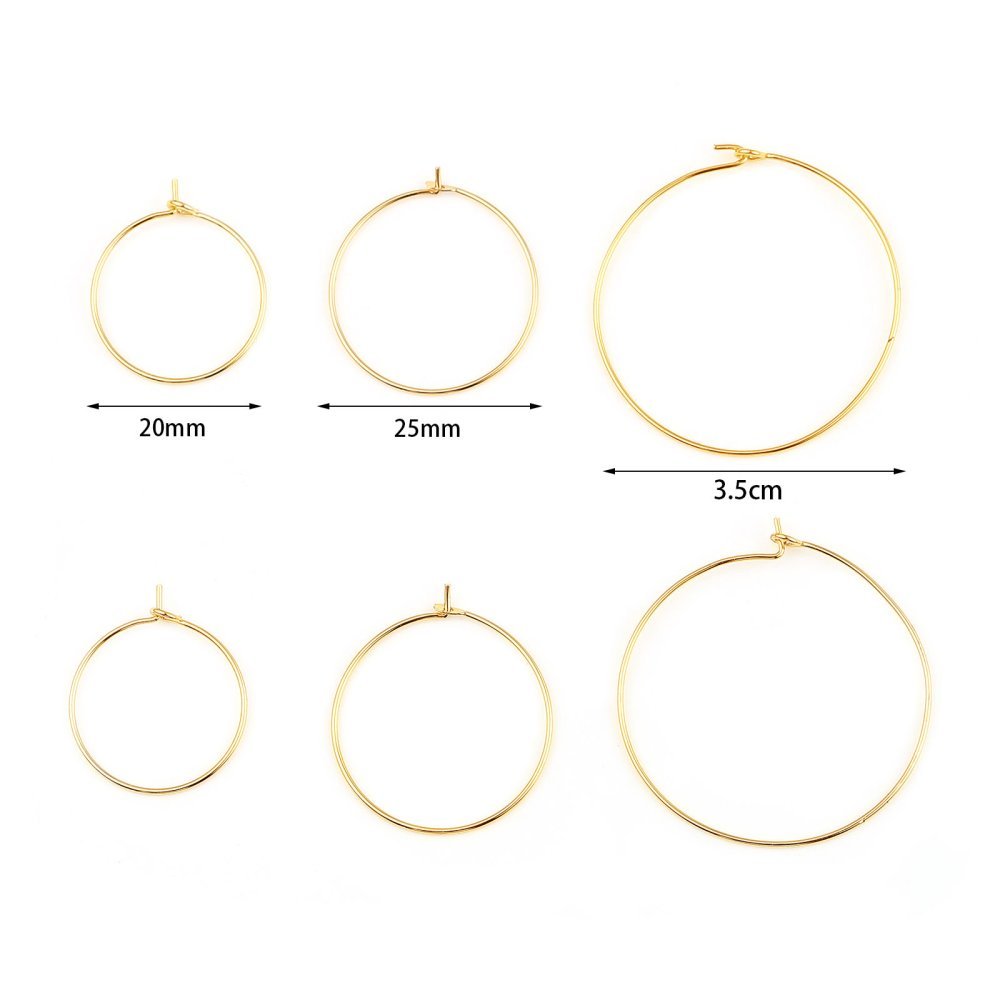 Gold plated 18K Gold Creole earring holder N°01-25 mm x 1 pair