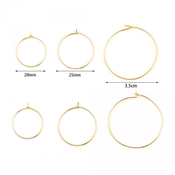 Gold plated 18K Gold Creole earring holder N&deg;01-25 mm x 1 pair