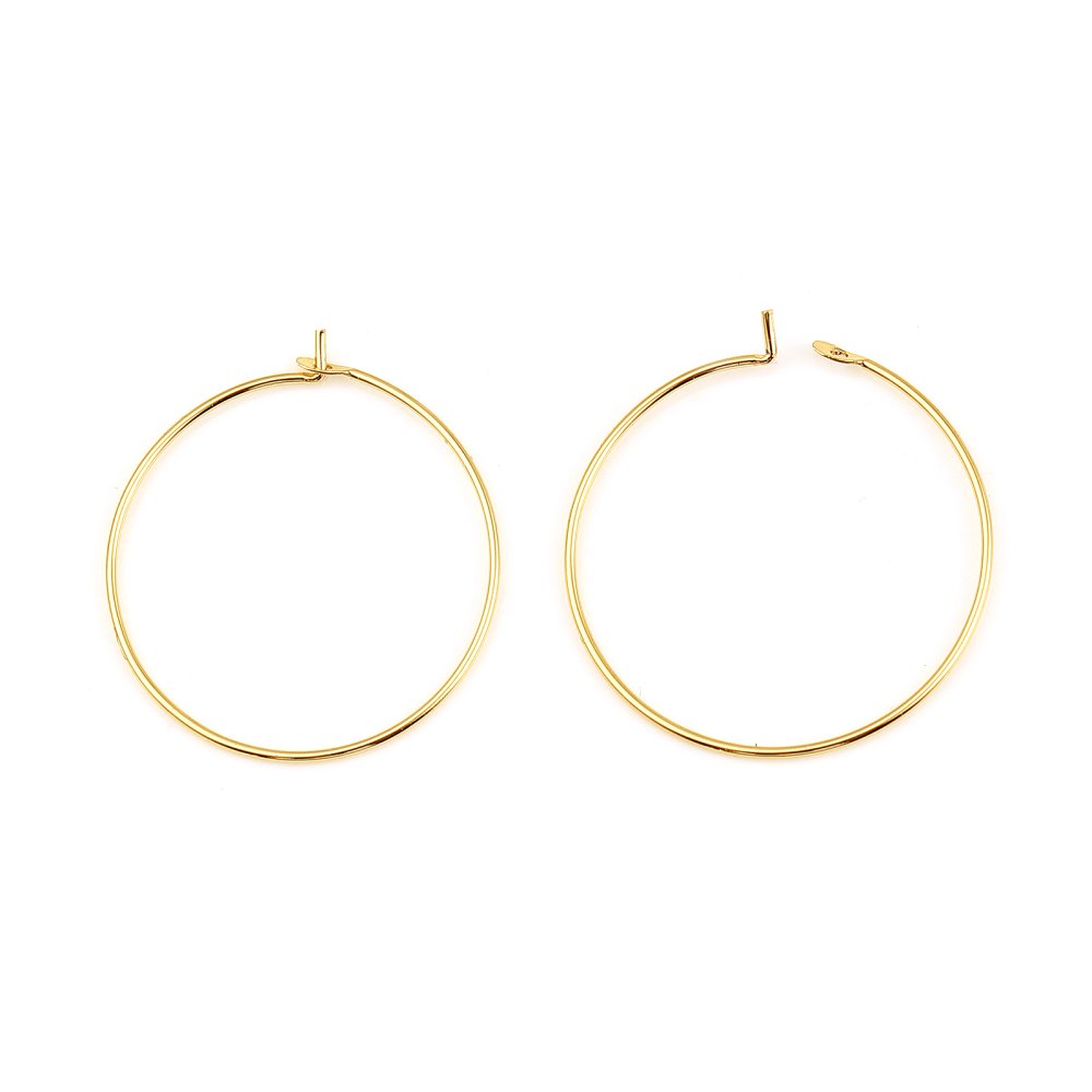 Gold plated 18K Gold Creole earring holder N°01-35 mm x 1 pair