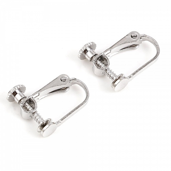 Earring holder Adjustable clip Platinum N&deg;06 x 1 pair