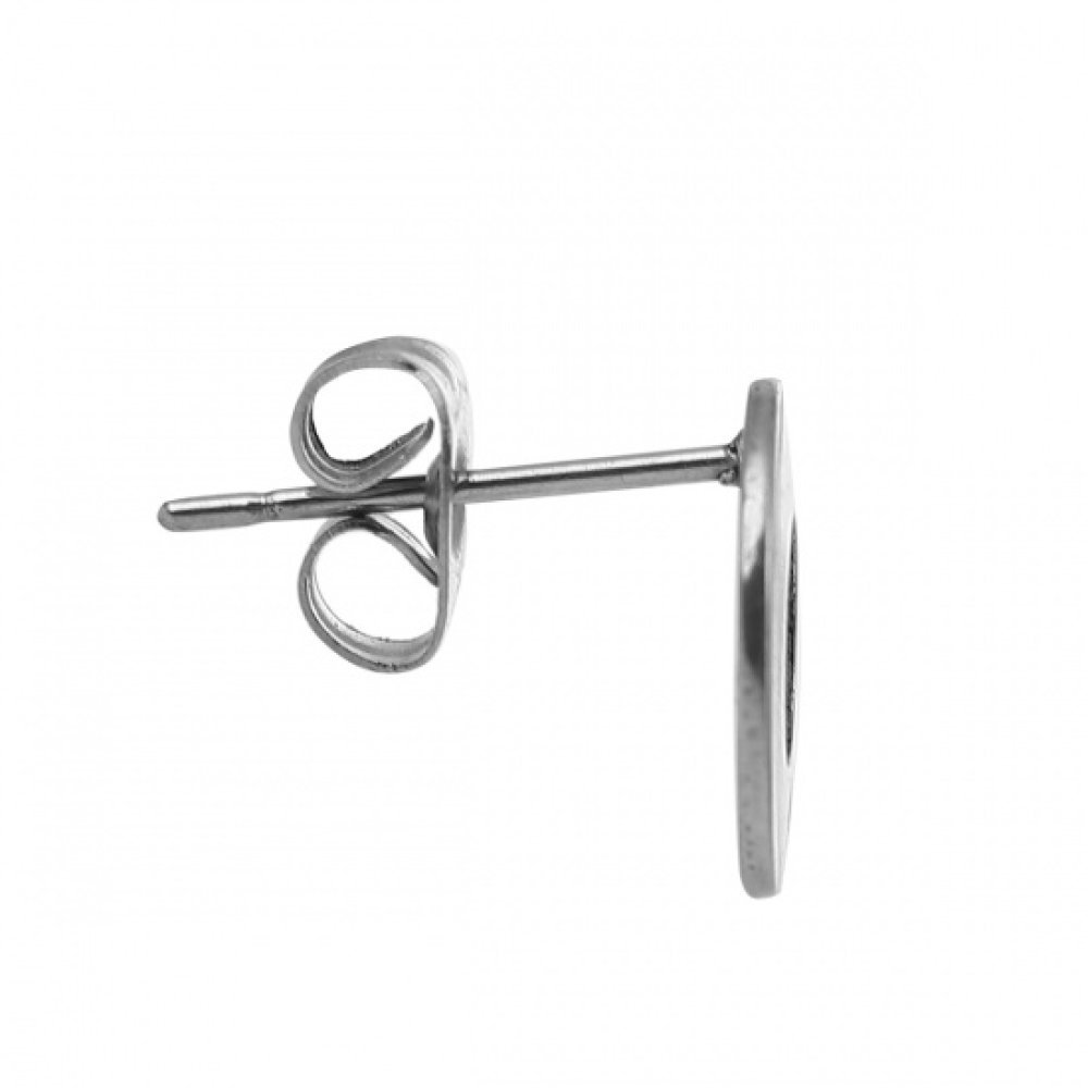 Earring holder 10 mm round stainless steel chip N°04 Silver