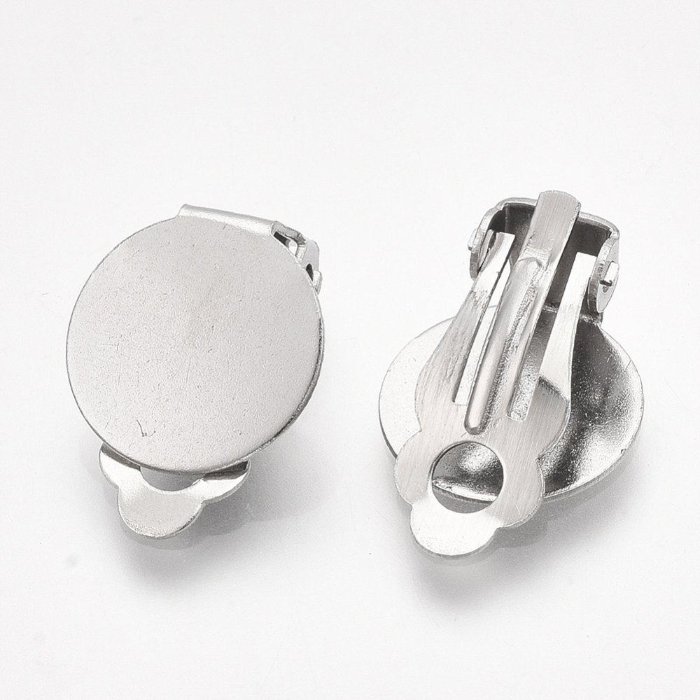 Earring Holder Clips Silver Stainless Steel Plate N°02