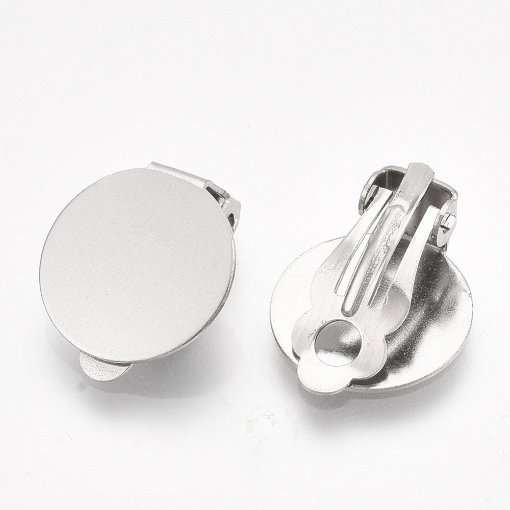 Earring Holder Clips Silver Stainless Steel Plate N°01