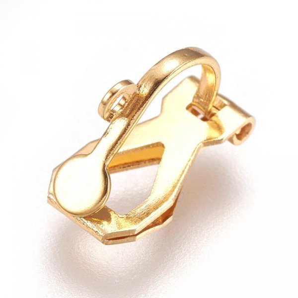 Earring Holder Stainless Steel Clip N&deg;05 x 1 pair gold