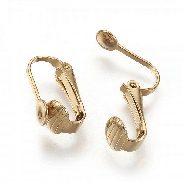 Earring Holder Stainless Steel Clip N&deg;04 x 1 pair gold