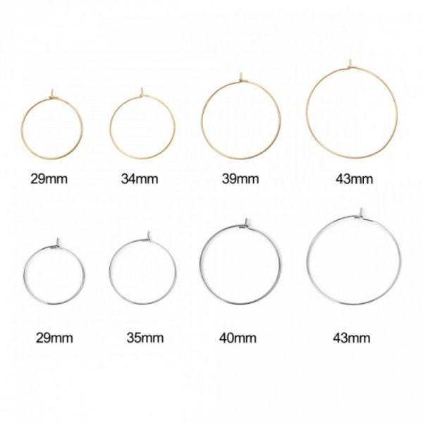 Support Boucle d'oreille Cr&eacute;ole en Acier Inoxydable Dor&eacute; N&deg;03-35 mm x 5 paires