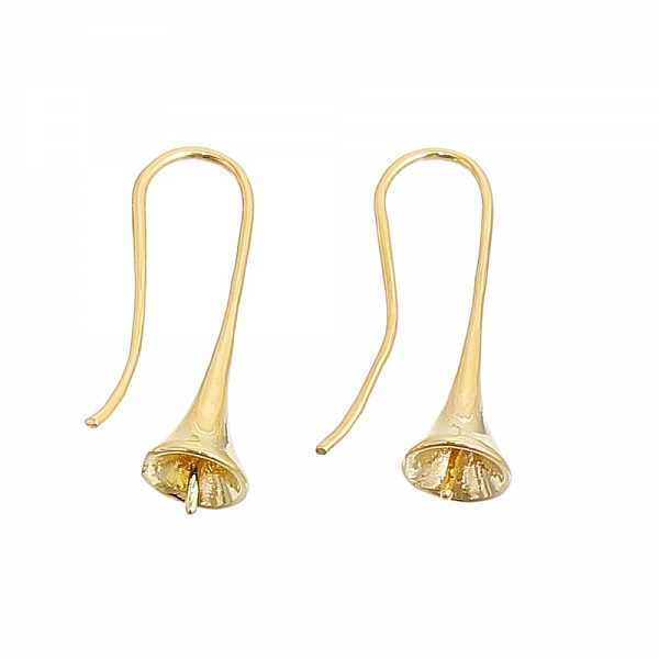 Support Boucle d'oreille pour boule &agrave;&nbsp; garnir x 1 Paire dor&eacute;