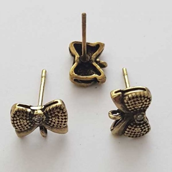 Support Boucle d'oreille Puce N&deg;03 Dor&eacute; Vieilli