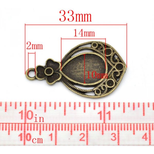 Support Cabochon Goutte N&deg;02 Bronze