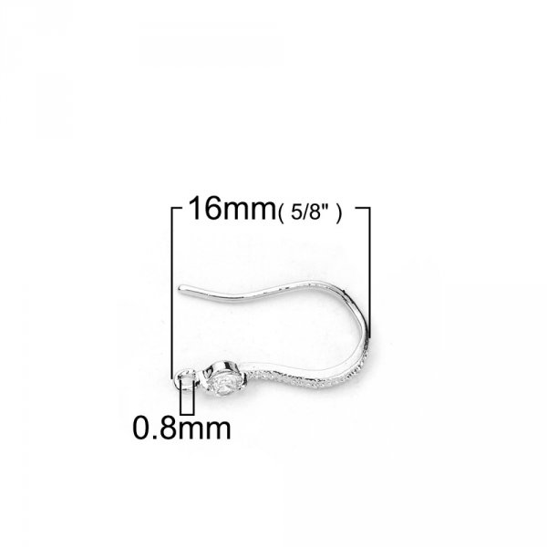 Earring holder N&deg;01 Platinum plated hook and Transparent Strass