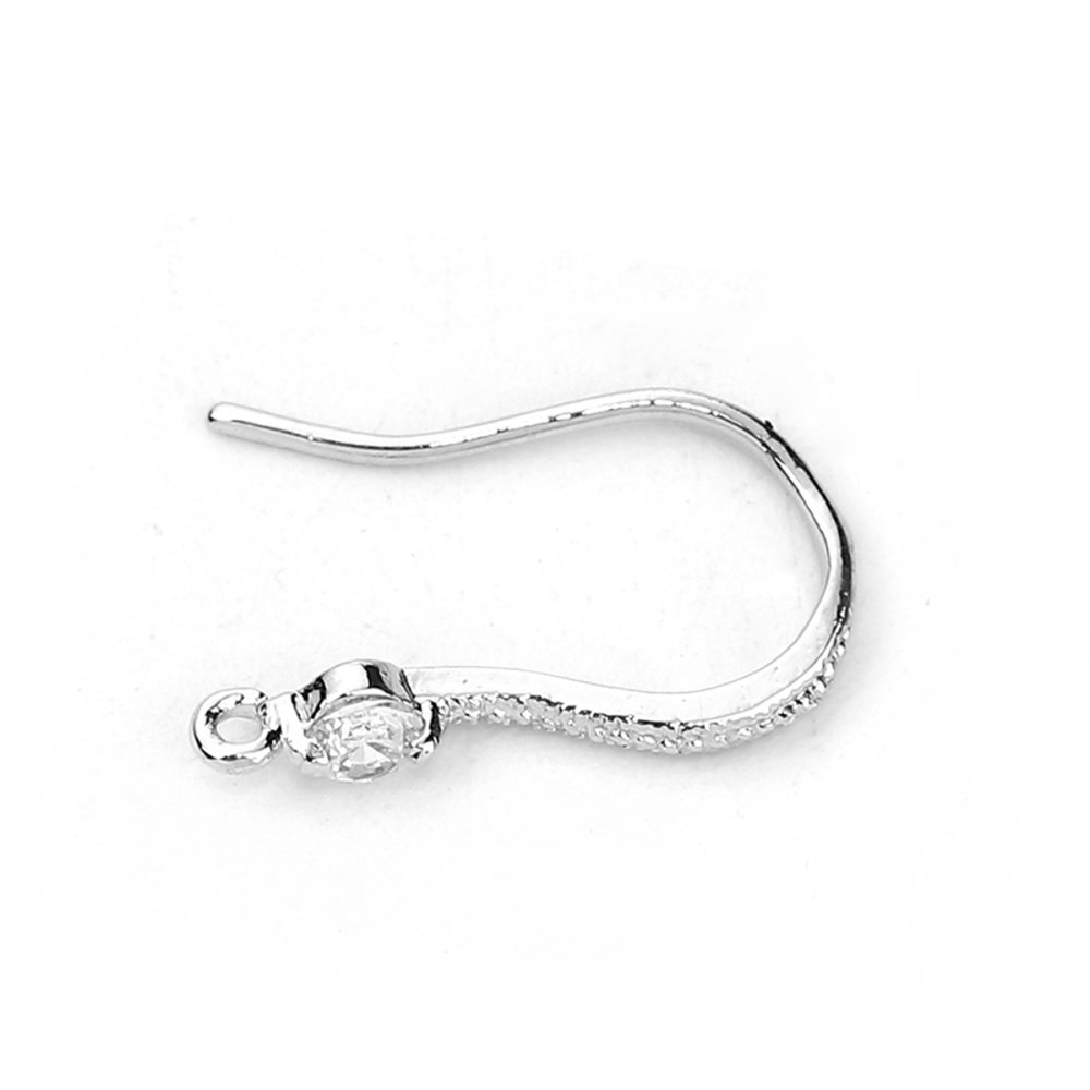 Earring holder N°01 Platinum plated hook and Transparent Strass
