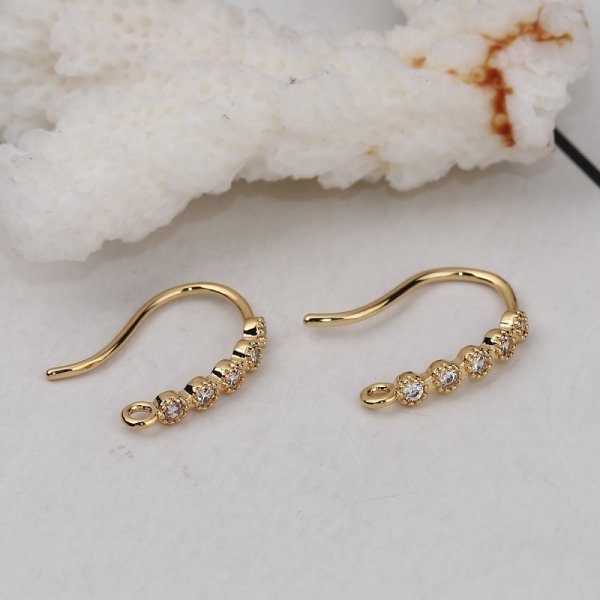 Earring holder N&deg;29 Gold plated hook and Strass