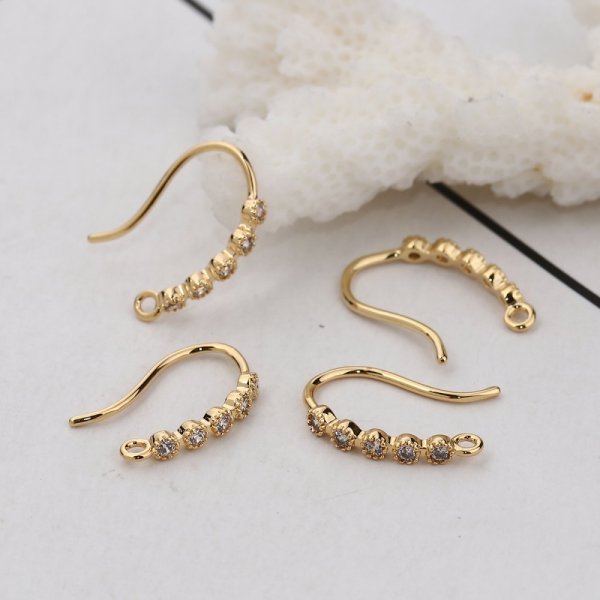 Earring holder N&deg;29 Gold plated hook and Strass