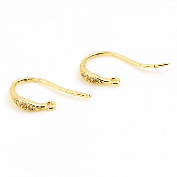 Earring holder N&deg;33 18K Gold plated hook and Transparent Strass